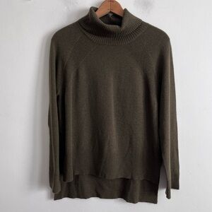 Revolve SWTR Olive Green Turtle Neck High Low Wool Cashme  Blend Soft Sweater